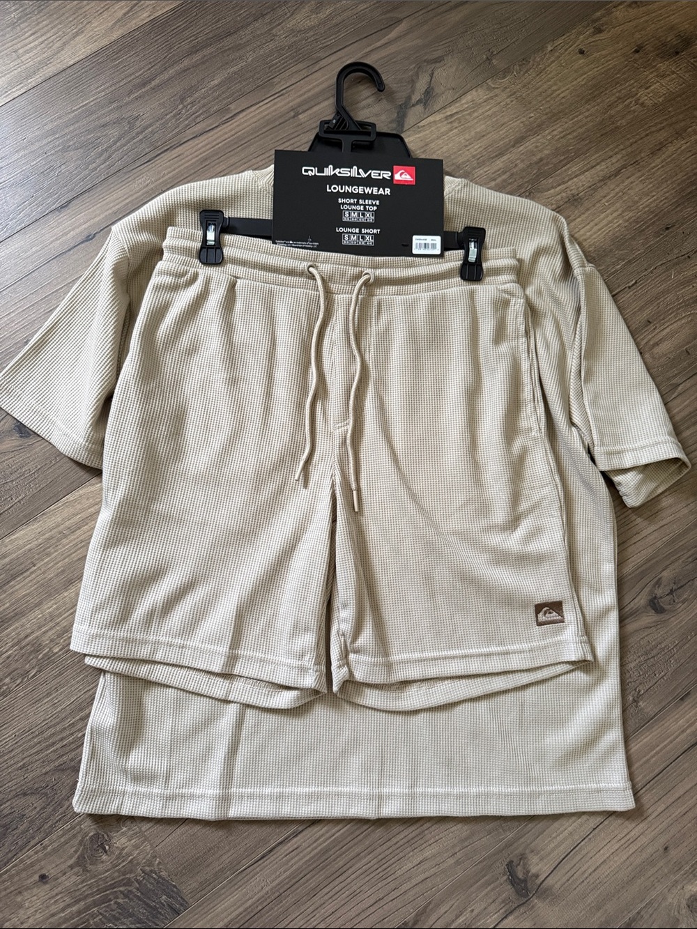 Quiksilver Men’s Beige Waffle-Knit Lounge Shorts
